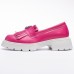 Mocasini dama, Glemis, piele naturala - Cod: 655, Culoare: Magenta, Talpa: Alba, Marime: 38