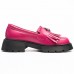 Mocasini dama, Glemis, piele naturala - Cod: 655, Culoare: Magenta, Talpa: Neagra, Marime: 38