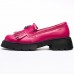 Mocasini dama, Glemis, piele naturala - Cod: 655, Culoare: Magenta, Talpa: Neagra, Marime: 38