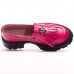 Mocasini dama, Glemis, piele naturala - Cod: 655, Culoare: Magenta, Talpa: Neagra, Marime: 38