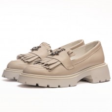 Mocasini dama, Glemis, piele naturala - Cod: 655, Culoare: Alb natur, Marime: 37