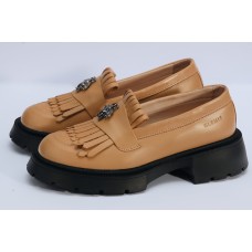 Mocasini dama, Glemis, piele naturala - Cod: 655, Culoare: Maro, Talpa: Neagra, Marime: 38